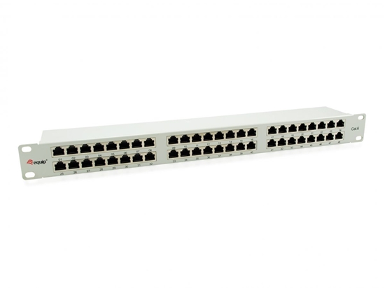 Изображение Equip 48-Port Cat.6 Shielded Patch Panel, Light Grey