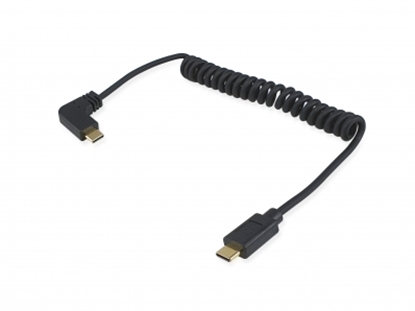 Attēls no Equip USB 2.0 C to C 90°angled Coiled Cable, M/M, 1 m
