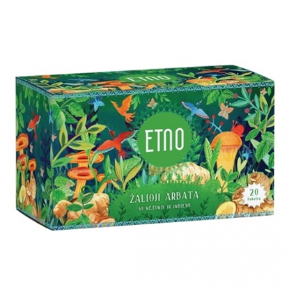 Attēls no ETNO Green Tea with Mint and Ginger 30g (1.5g x 20pcs)