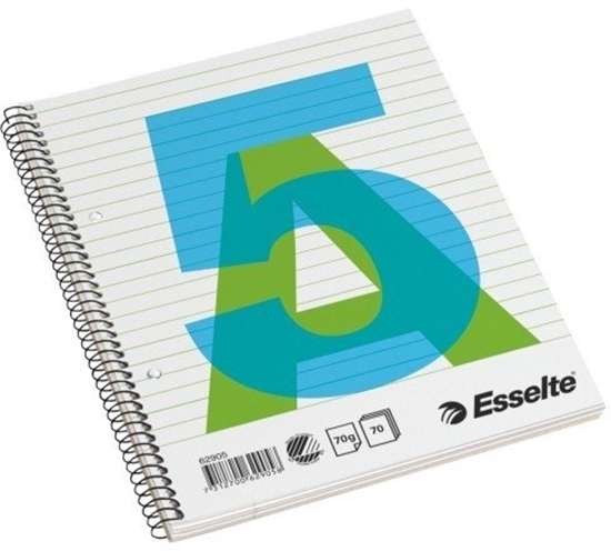 Изображение Exercise book with spiral Esselte, A5/70, lined, soft cover 0722-104