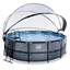 Изображение EXIT Akmens baseins ø450x122cm ar smilšu filtra sūkni un kupolu - pelēks
