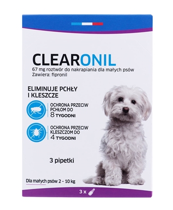Attēls no FRANCODEX Clearonil Small breed - anti-parasite drops for dogs - 3 x 67 mg