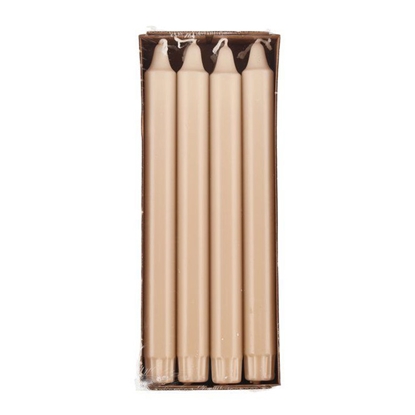 Изображение Galda svece bēša 24cm 8gab. Bez palmu eļļas 8h