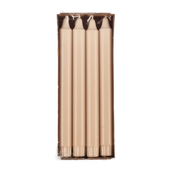 Изображение Galda svece bēša 24cm 8gab. Bez palmu eļļas 8h