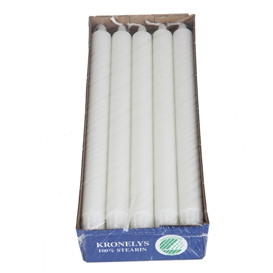 Picture of Galda svece stearīna balta 30cm 10gab.