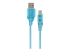 Picture of Gembird USB Male - Micro USB Male Premium cotton braided 1m Blue/White