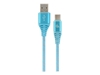 Picture of Gembird USB Male - USB Type C Male Premium cotton braided 2m Blue/White