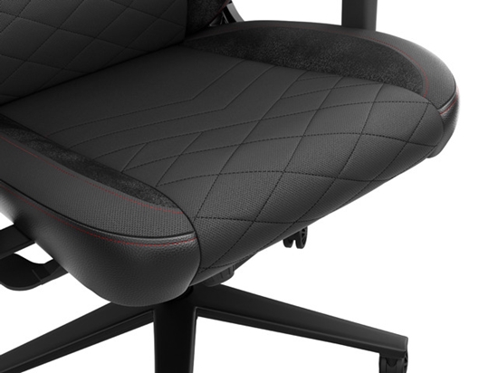 Изображение Genesis Backrest upholstery material: Eco leather, Seat upholstery material: Eco leather, Base material: Metal, Castors material: Nylon with CareGlide coating | Black/Red