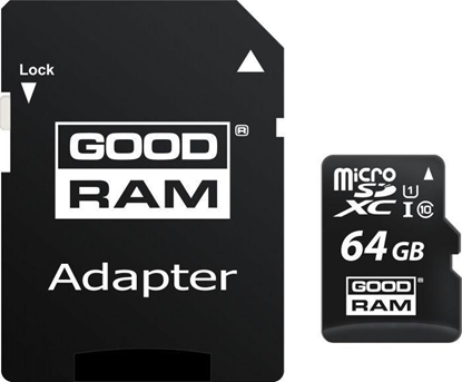 Attēls no Goodram 64GB Micro SDHC U1-I Class 10 Memory Card with Adapter