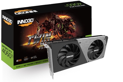 Picture of GRAPHICS CARD INNO3D Geforce RTX 4060 TI TWIN X2 NVIDIA 8 GB GDDR6 DLSS 3
