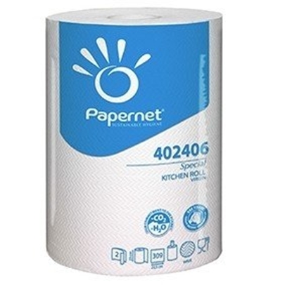 Изображение Hand towel rolls, paper, Papernet Special, 2-Ply, 60m, celiuliozė, white, (1pcs)