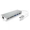 Picture of ICY BOX IB-DK4034-CPD Wired USB 3.2 Gen 1 (3.1 Gen 1) Type-C Silver, White