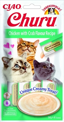 Изображение INABA Churu Chicken with Crab Recipe - cat treats - 4x14 g