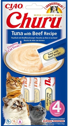 Изображение INABA Churu Tuna with Beef Recipe - cat treats - 4x14 g