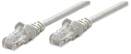 Picture of Intellinet Network Patch Cable, Cat6, 0.5m, Grey, CCA, U/UTP, PVC, RJ45, Gold Plated Contacts, Snagless, Booted, Lifetime Warranty, Polybag