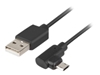 Изображение Kabel Micro USB - AM 2.0; 1,8m kątowy lewo/prawo Easy-USB czarny 