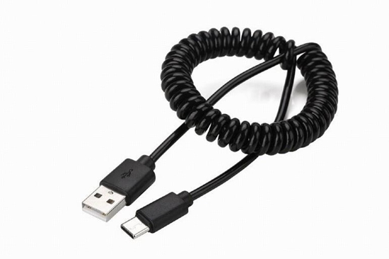 Picture of Kabelis Gembird USB Male - USB Type C Male Coiled 0.6m Black