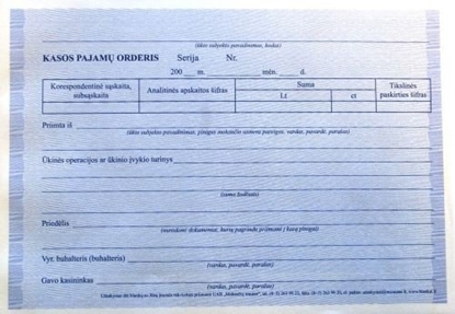 Picture of Kasos pajamų orderis, A5 (2x50) 0720-008