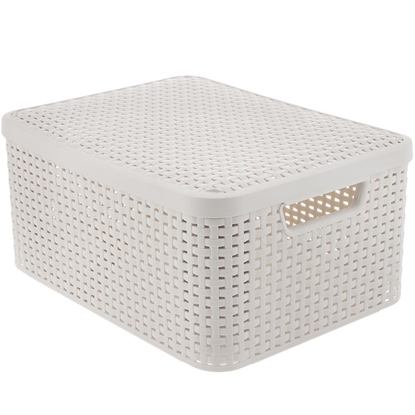 Picture of Kaste ar vāku Style Rattan M gaiši pelēka 40x29x19cm