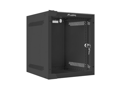 Attēls no LANBERG WALL-MOUNTED RACK CABINET 10" 6U (280X310, BLACK)