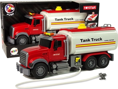 Изображение LeanToys Samochód Ciarówka Cysterna Biaa Dwiki wiata