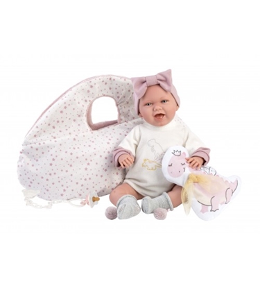 Attēls no Lelle zīdainis Mimi 42 cm (pārnes. soma, smejas, runā, ar mānekli, mīkstais ķermenis) Spānija LL74044