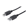Picture of Manhattan USB-A to USB-B Cable, 5m, Male to Male, 480 Mbps (USB 2.0), Equivalent to Startech USB2HAB5M, Hi-Speed USB, Black, Lifetime Warranty, Polybag