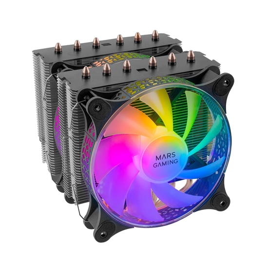 Picture of Mars Gaming MCPU-XT CPU Cooler Dual Tower Cooling 300W 2x120mm ARGB
