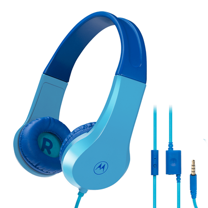 Изображение Motorola Kids Wired Headphones Moto JR200 Built-in microphone, Over-Ear, 3.5 mm plug, Blue