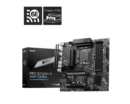 Attēls no MSI PRO B760M-A WIFI DDR4 motherboard Intel B760 LGA 1700 micro ATX