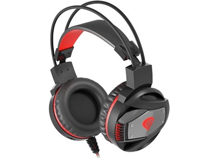 Изображение Natec Genesis Neon 350 Gaming Headphones With Microphone and On / Off / LED / USB Button Black-Red