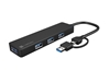 Picture of Hub USB-C 4 porty Mayfly czarny + adapter USB-A 