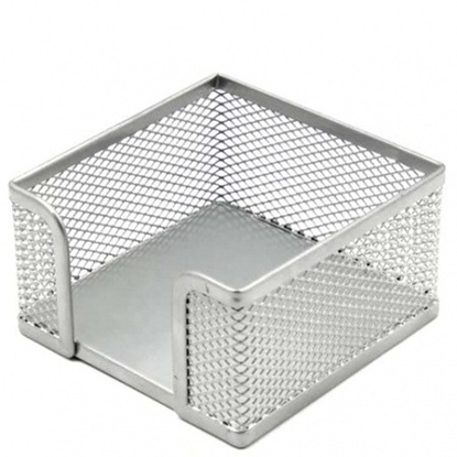 Attēls no Note paper box Forpus, 9.5x9.5cm, silver, perforated metal 1005-007