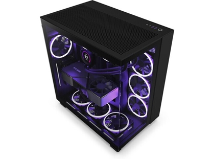 Picture of Case|NZXT|H9 FLOW|MidiTower|Case product features Transparent panel|Not included|ATX|MicroATX|MiniITX|Colour Black|CM-H91FB-01