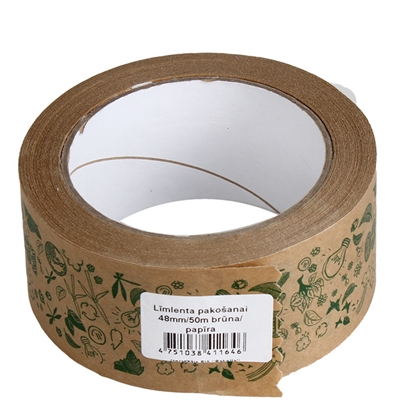 Attēls no Pakošanas papīra līmlente 48mm*50m, brūna ECO
