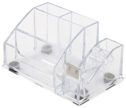 Picture of Pencil case Forpus, transparent, empty, 4, with adhesive tape holder 1005-019