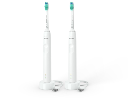 Изображение Philips 3000 series 3100 series HX3675/13 2-pack sonic electric toothbrushes - white