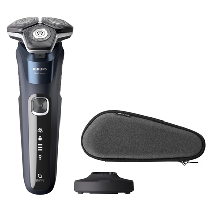 Picture of Philips Series 5000 wet and dry electric shaver S5885/35, SkinIQ, SteelPrecision blades, 360-D flexible heads, PowerAdapt Sensor