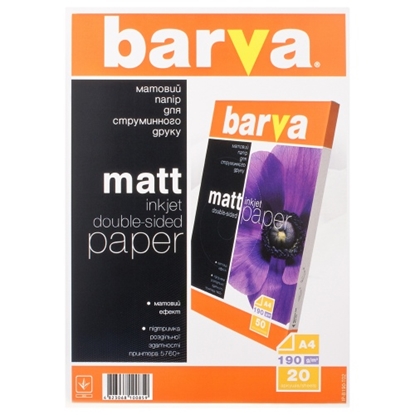 Attēls no Photo paper Barva Double-sided Mate 190 g/m², A4, 20 sheets