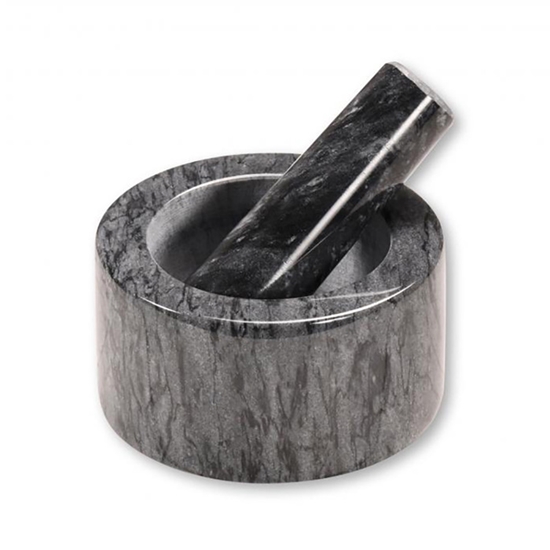 Picture of Piesta ar miezeri d13xh8cm pulēts marmors, pelēks