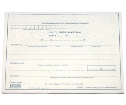 Picture of Pinigų priėmimo kvitas, be Nr., A5, 2x50 0720-059