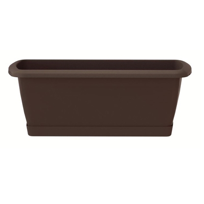 Attēls no Puķu kaste ar paliktni Respana brūna 60cm