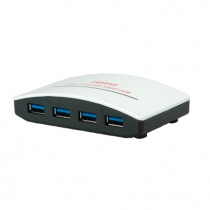 Picture of ROLINE USB 3.0 Hub "Black & White", 4 Ports, with Power Supply