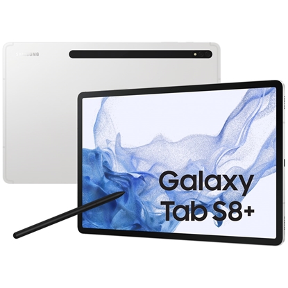 Изображение Samsung Galaxy Tab S8+ 5G SM-X806B LTE 128 GB 31.5 cm (12.4") Qualcomm Snapdragon 8 GB Wi-Fi 6 (802.11ax) Android 12 Silver