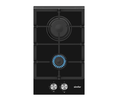 Picture of Simfer | Hob | H3.201.TGRSP | Gas on glass | Number of burners/cooking zones 2 | Rotary knobs | Black