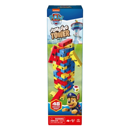 Attēls no Spin Master Games PAW Patrol Jumbling Tower by , Stacking Building Toppling Colorful Wood Game for Kids PAW Patrol Toys, for Preschoolers Ages 4 and up