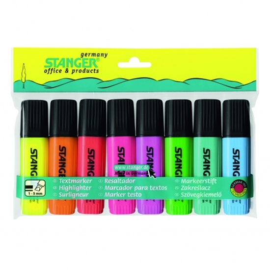 Изображение STANGER highlighter, 1-5 mm, set 8 pcs 033347
