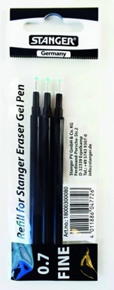 Picture of STANGER Refill Eraser Gel Pen 0.7 mm, black, Set 3 pcs. 18000300080