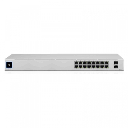 Picture of Switch|UBIQUITI|USW-16-POE|Type L2|Desktop/pedestal|Rack|16x10Base-T / 100Base-TX / 1000Base-T|2xSFP|PoE ports 16|PoE+ ports 8|18 Watts|USW-16-POE