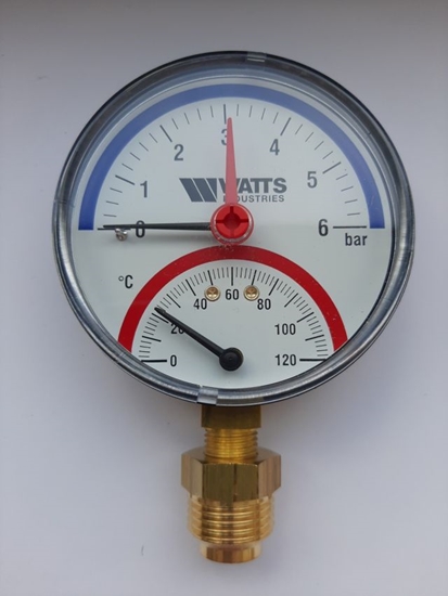 Изображение Termomanometrs TIRM-80; 0-6bar/120*C; R1/2''; D80m